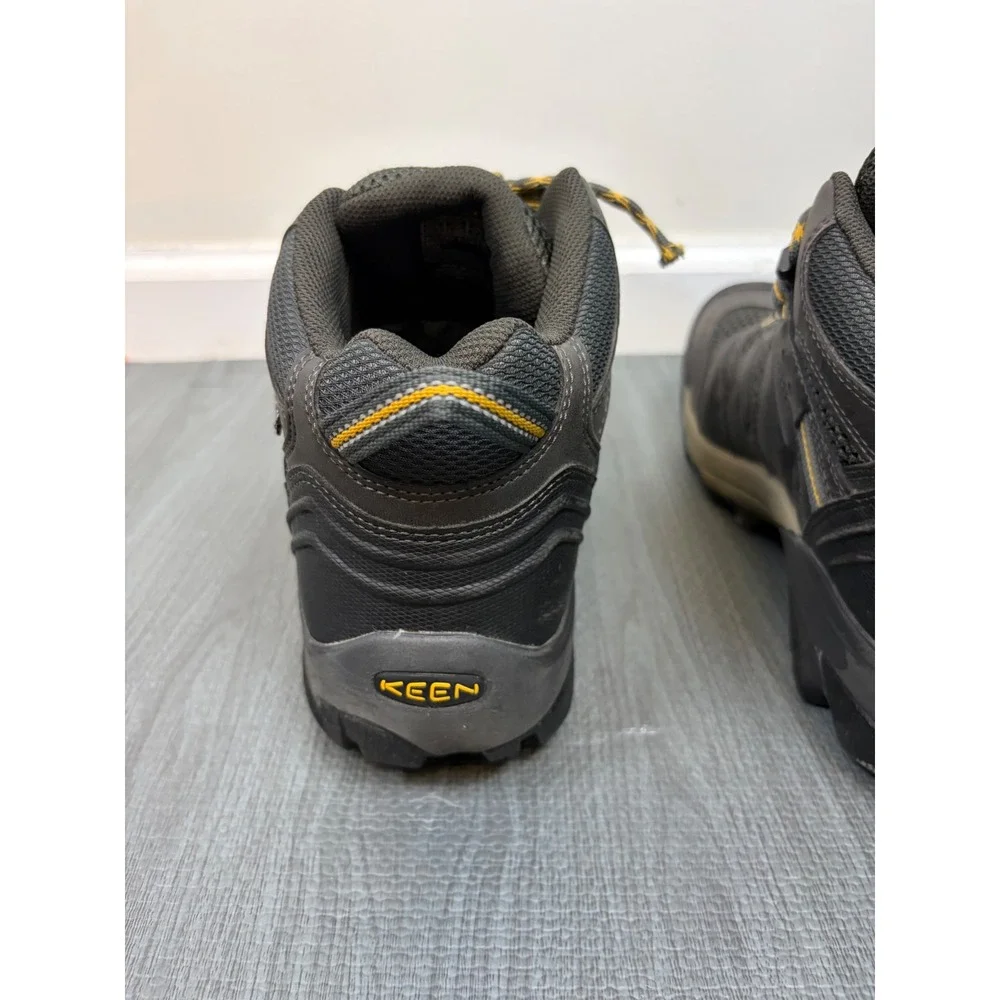 Keen Utility Lansing Mid Work Boots 9.5D Raven Gray Steel Toe EH Safety Hiking